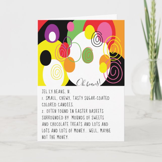 Tarjeta Happy Easter Card/Personalize Jelly Beans, sustant (Anverso)