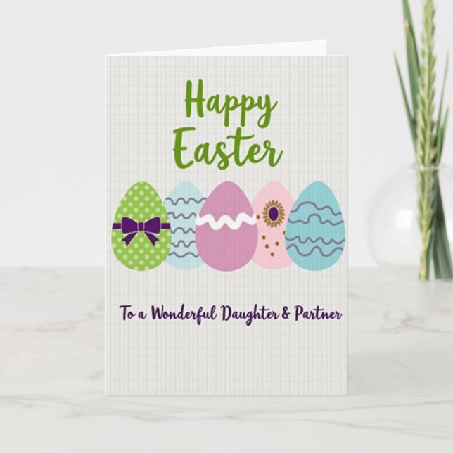 Tarjeta Happy Easter Daughter Partner Card (Anverso)