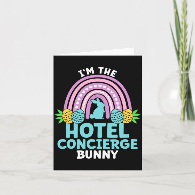 Tarjeta Happy Easter Day I M The Hotel Concierge Bunny  (Anverso)