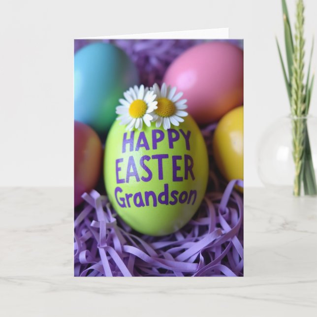 Tarjeta Happy Easter Grandson Gift Card (Anverso)