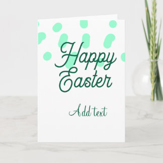 Tarjeta Happy Easter green eggs pastel name date simple