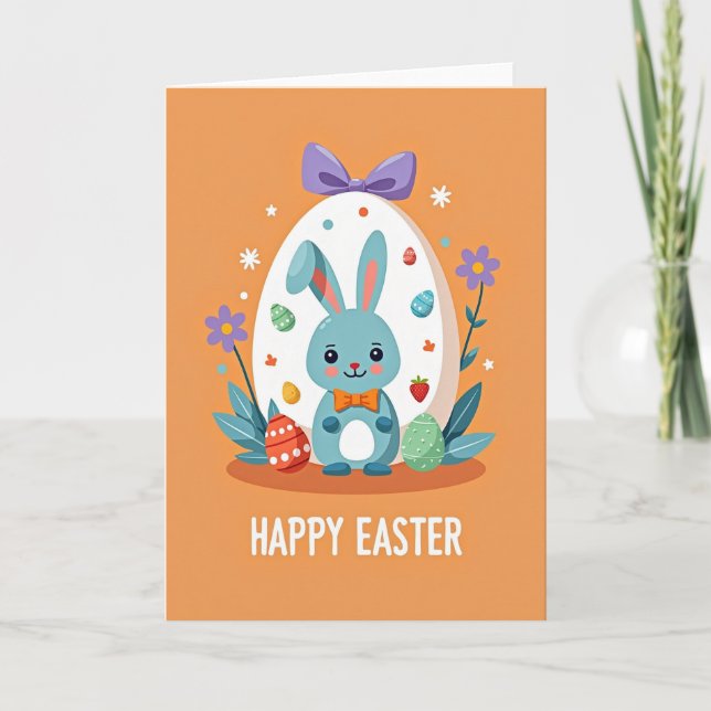 Tarjeta Happy Easter Rabbit Scene Card (Anverso)
