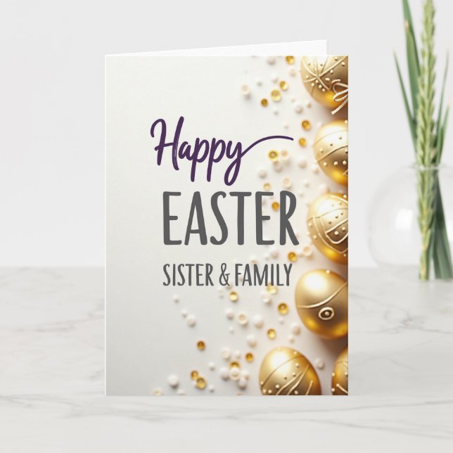Tarjeta Happy Easter Sister Family Card (Anverso)