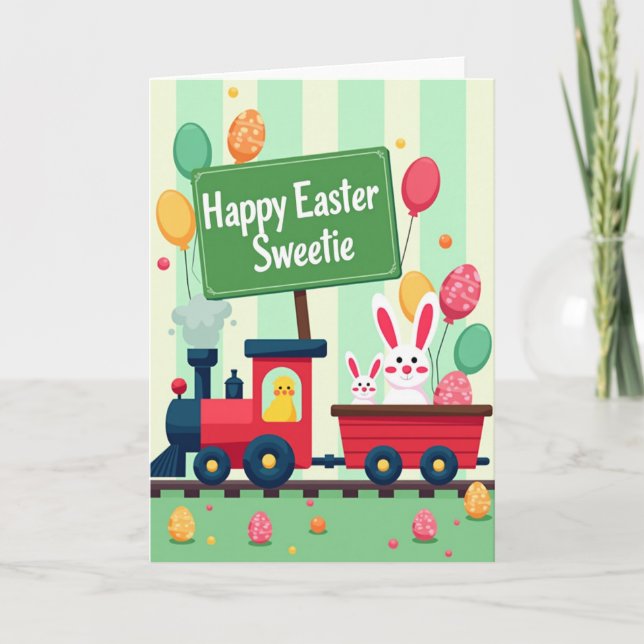 Tarjeta Happy Easter Sweetie Train Card (Anverso)