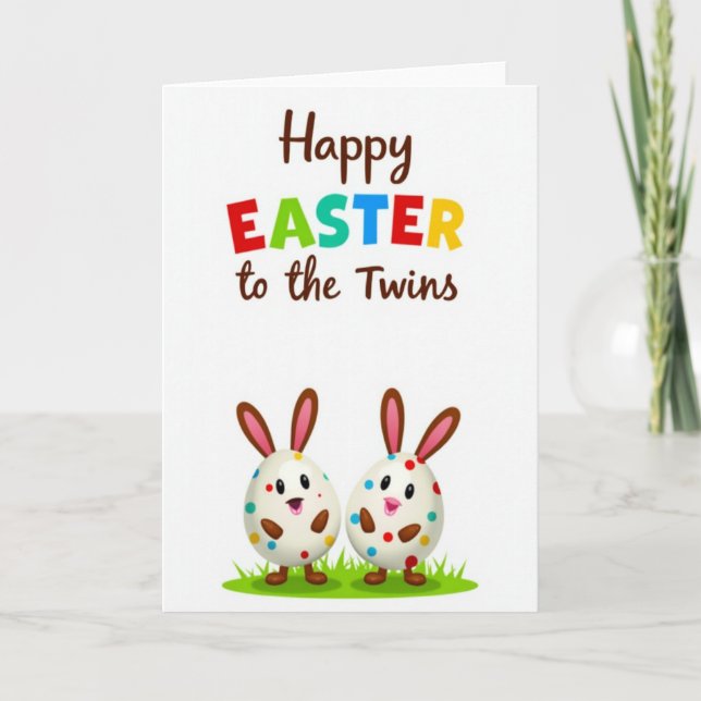 Tarjeta Happy Easter To The Twins Card (Anverso)
