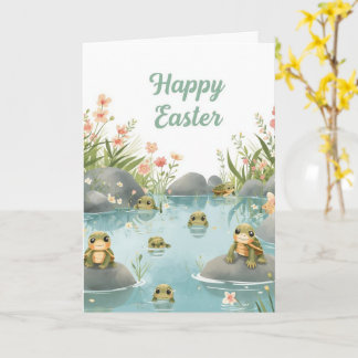 Tarjeta Happy easter  turtles