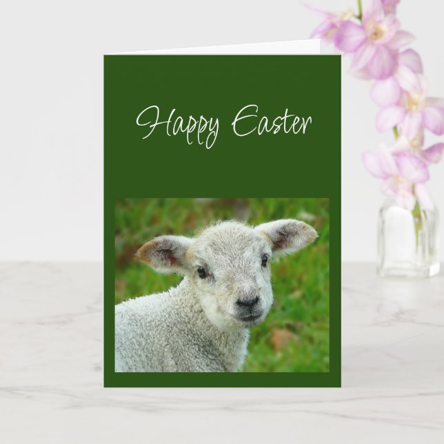 Tarjeta Happy Easter wishes with Lamb of God  (Orquídea)