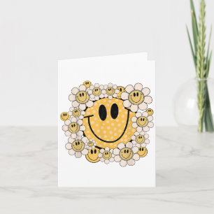 Tarjeta Happy Face Daisy Flower Preppy Aesthetic Smile fac
