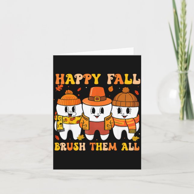Tarjeta Happy Fall Bruhem All Teeth Thanksgiving Dental De (Anverso)