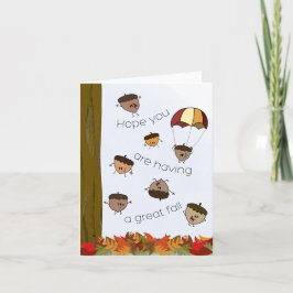 Tarjeta Happy Falling Acorns