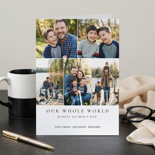 Tarjeta Happy Father's Day Best Dad Ever Photo Collage (Happy Father's Day Best Dad Ever Photo Collage Card)