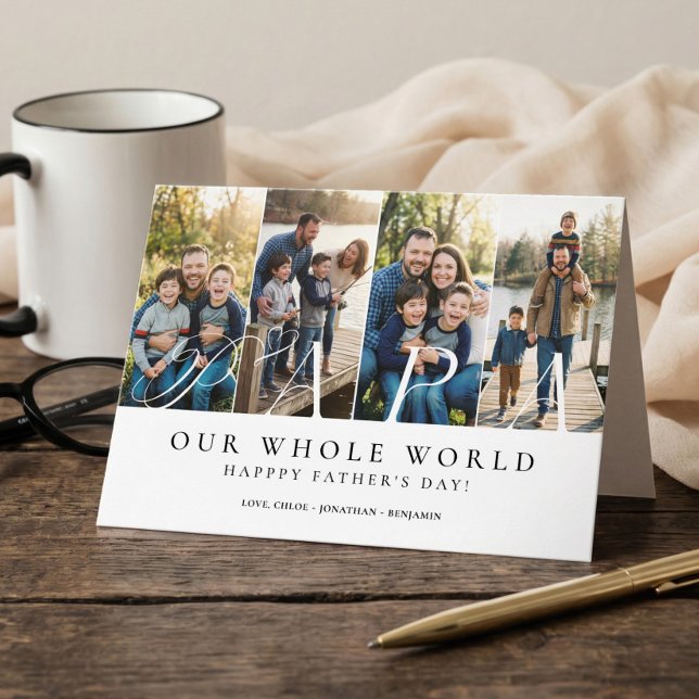 Tarjeta Happy Father's Day Best Papa Ever Photo Collage (Happy Father's Day Best Papa Ever Photo Collage Card)