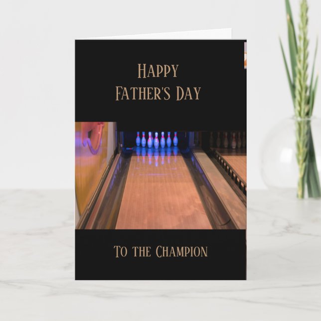 Tarjeta Happy Father's Day Bowling (Anverso)