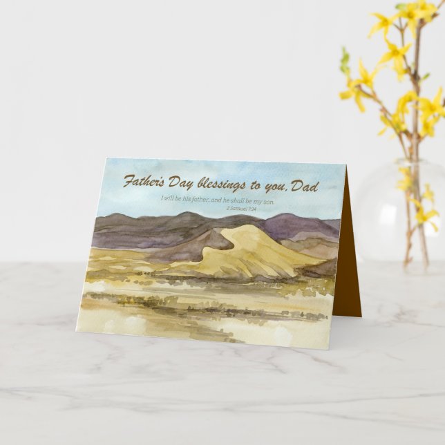 Tarjeta Happy Father's Day Dad Blessings Bible Scripture (flor amarilla)