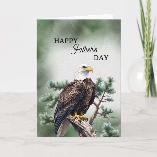 Tarjeta Happy Father's Day Eagle On A Branch (Anverso)
