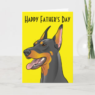 Tarjeta Happy Father's Day Pop Art Customizable Doberman