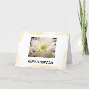 Tarjeta happy father's day white daisy flower