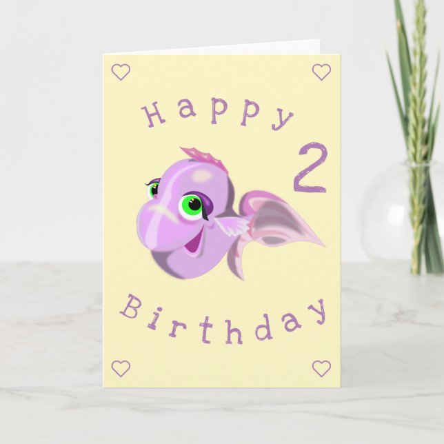 Tarjeta Happy Fish Funny Birthday Card - Personalizable (Anverso)