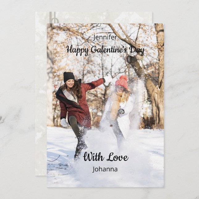 Tarjeta Happy Galentine’s Day Custom Photo - Best Friends (Anverso / Reverso)