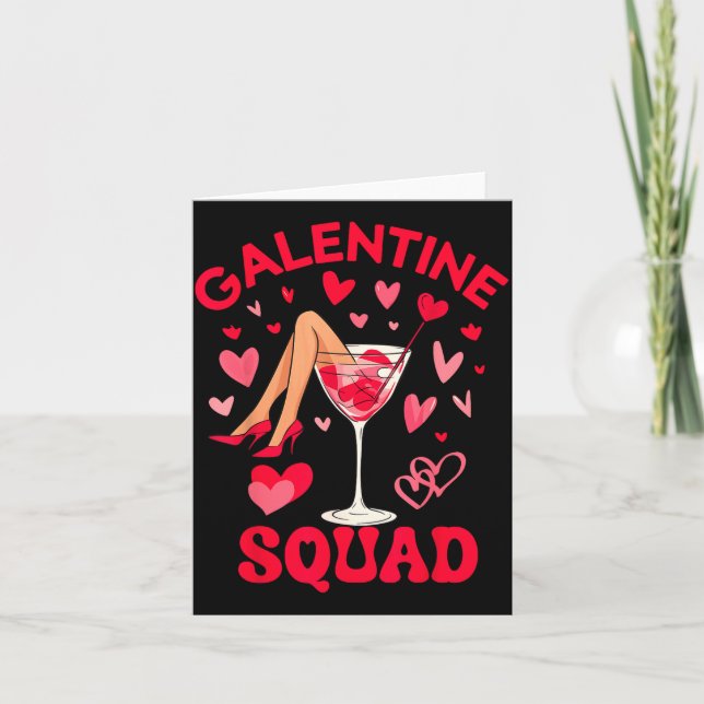 Tarjeta Happy Galentines Squad Valentine's Girls Day Febru (Anverso)