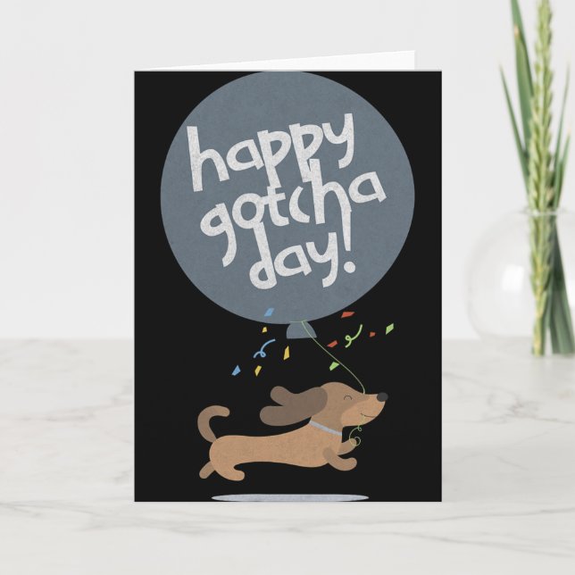 Tarjeta Happy Gotcha Day Dog New Puppy Adoption Birthday C (Anverso)