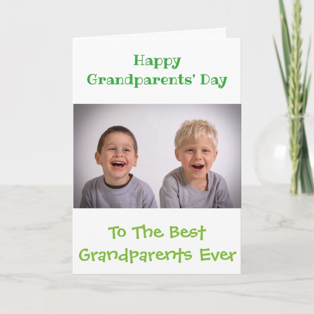 Tarjeta Happy Grandparents Day Best Ever Custom Photo (Anverso)