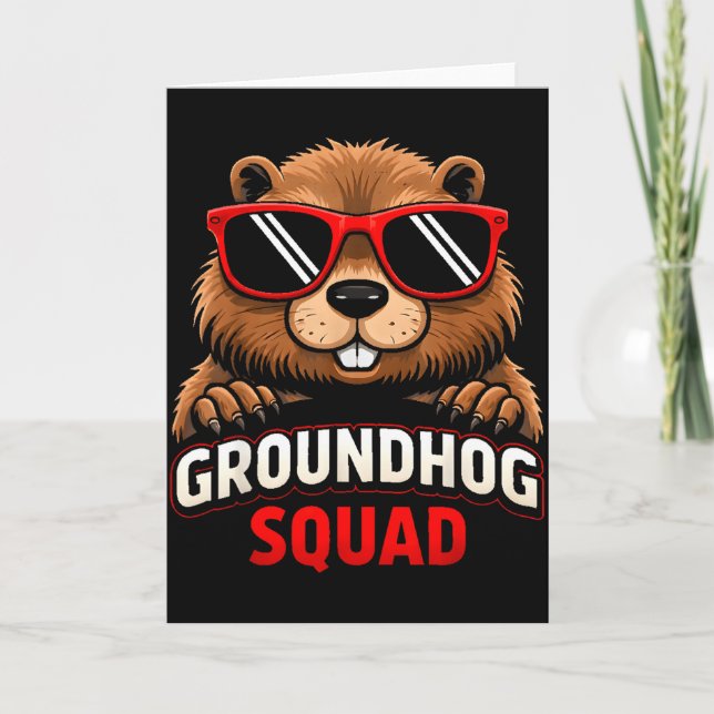Tarjeta Happy Groundhog Day 2026 Celebration Funny Groundh (Anverso)