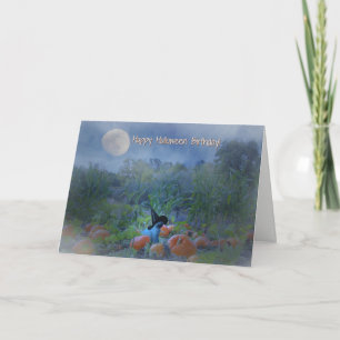 Tarjeta Happy Halloween Birday Cute Cat Card