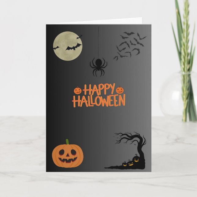 Tarjeta Happy Halloween Black (Anverso)