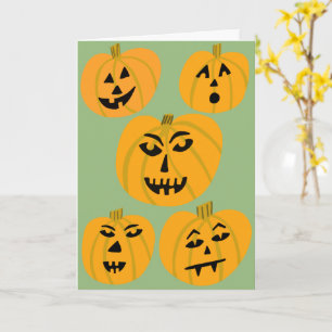 Tarjeta HAPPY HALLOWEEN Calabazas Jack-O-Lanterns