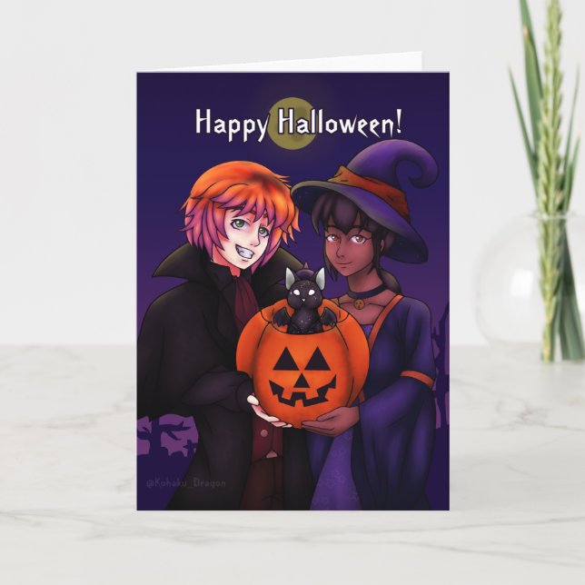 Tarjeta Happy Halloween Costumes (Anverso)