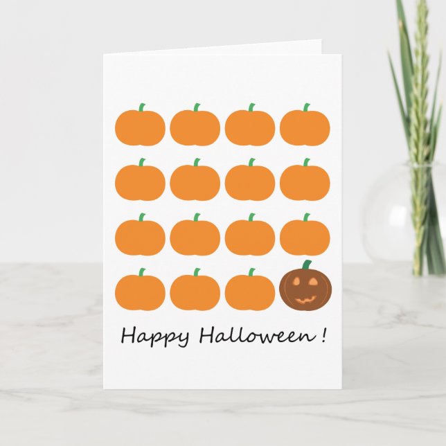 Tarjeta Happy Halloween Cumpkin Patch (Anverso)