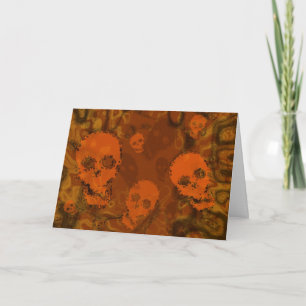 Tarjeta 'Happy Halloween' del Naranja Skull Specte