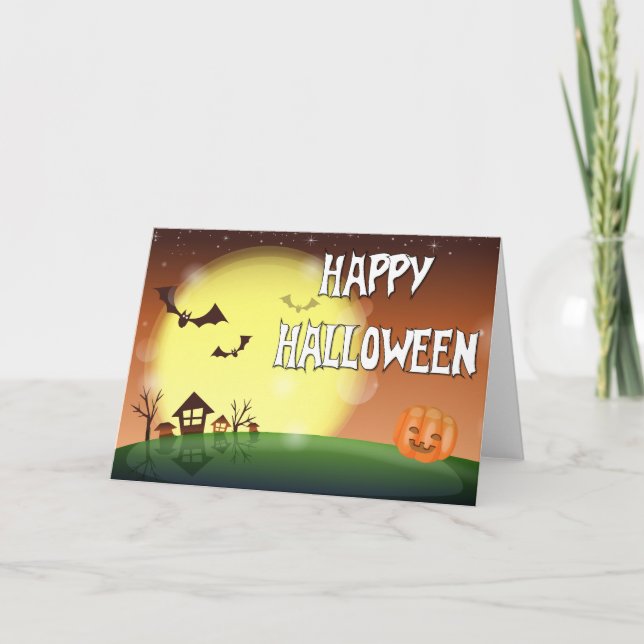 Tarjeta Happy Halloween Evending Sky Card (Anverso)