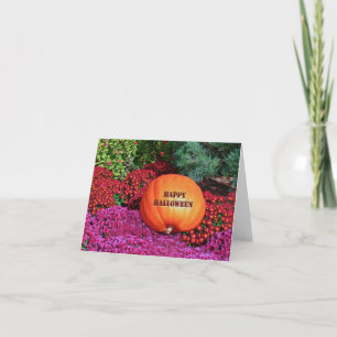 TARJETA "HAPPY HALLOWEEN PUMPKIN ENTRE FLORES"
