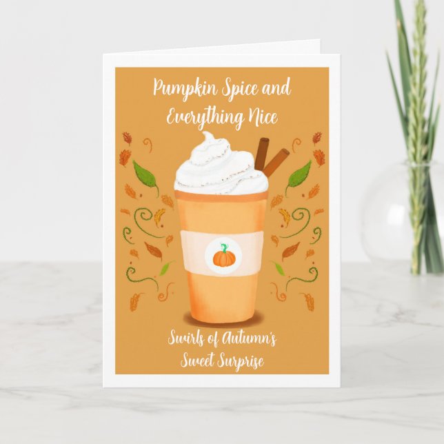 Tarjeta Happy Halloween Pumpkin Spice Latte (Anverso)