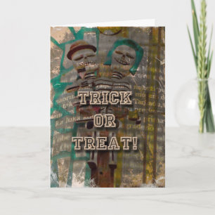Tarjeta Happy Halloween Skeleton Greet Card