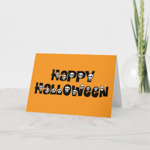 Tarjeta Happy Halloween Skulls Card
