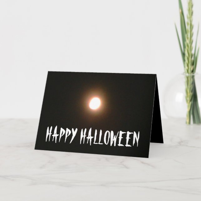 Tarjeta HAPPY HALLOWELL MOON WEREWOLF card (Anverso)
