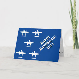 Tarjeta Happy Hanukkah 2021 Blue & White Card