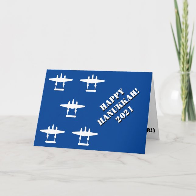Tarjeta Happy Hanukkah 2021 Blue & White Card (Anverso)