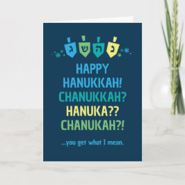 Tarjeta Happy Hanukkah Chanukah Dreidel Greeting Card