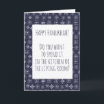 Tarjeta Happy Hanukkah Covid 2020 Quarantine<br><div class="desc">Este diseño puede ser personalizado en el área proporcionada cambiando la foto y/o el texto. O puede personalizarse eligiendo la opción de hacer clic en el personalizar y borrar o cambiar el color del fondo, agregar texto, cambiar el color o estilo del texto o eliminar el texto para un diseño...</div>