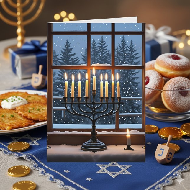 Tarjeta Happy Hanukkah Menorah | Eight Nights of Peace  (Subido por el creador)