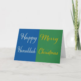Tarjeta Happy Hanukkah Merry Christmas Dual Holiday