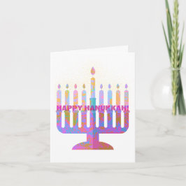 Tarjeta Happy Hanukkah Pink Menorah Photo