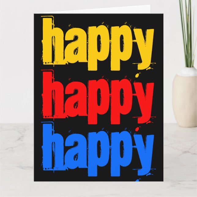 Tarjeta Happy Happy Big Birthday Card 8 x 11 (Anverso)