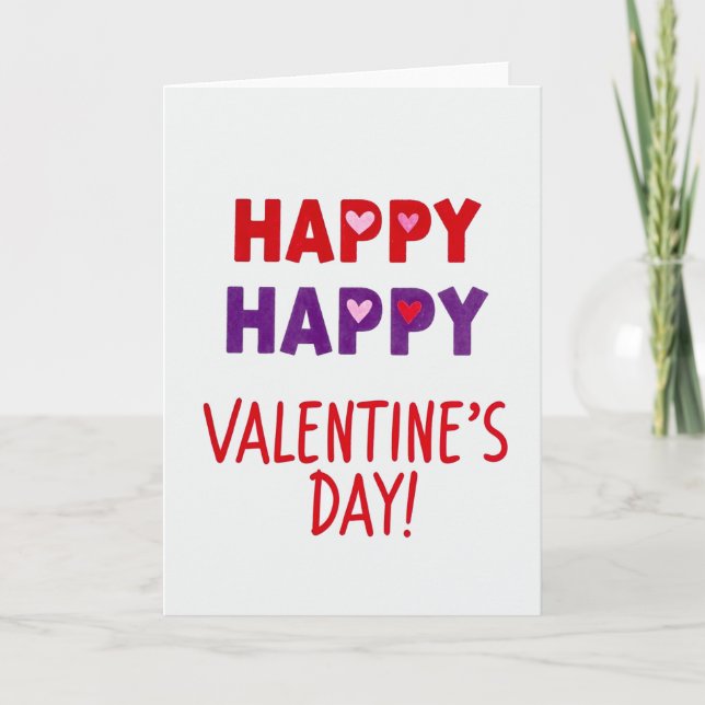 Tarjeta Happy Happy Valentines Day Card (Anverso)