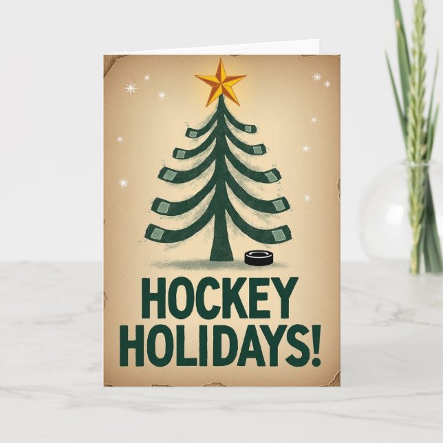 Tarjeta Happy Hockey Holidays (Anverso)