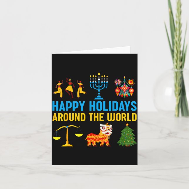 Tarjeta Happy Holidays Around The World Multicultural Matc (Anverso)